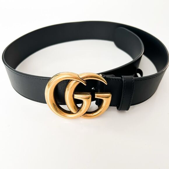 Gucci Accessories - Gucci GG Marmont Wide Belt Size 70 Black Leather Authentic